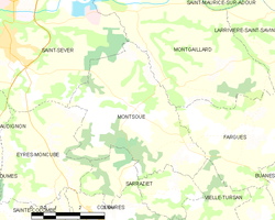 Map commune FR insee code 40196
